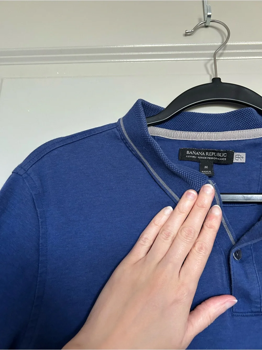 Banana Republic Luxury Touch Performance Men's Royal Blue Polo Shirt